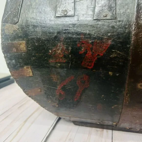 Antique Chinese Rice Grain Harvest Basket Bucket Scoop Measure Wood Baskets & Bins